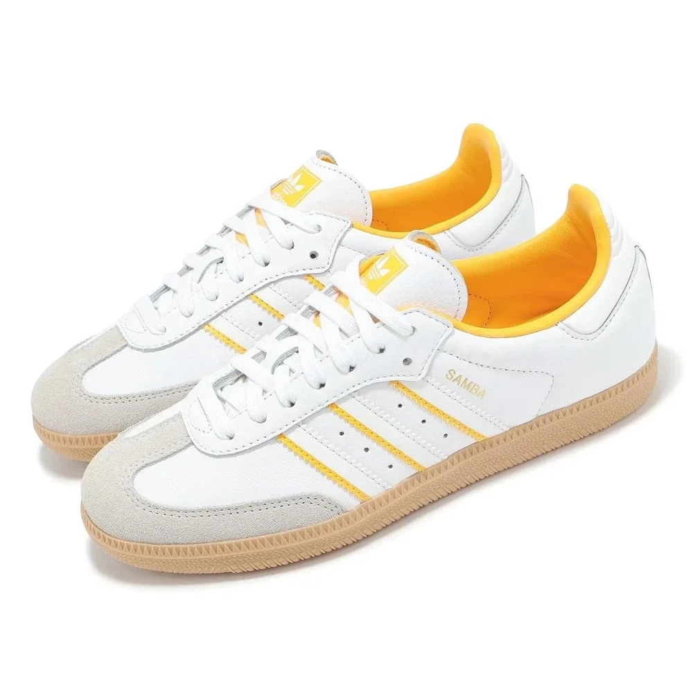 adidas Originals Samba OG Mens Size 10 White Crew Yellow Gum Casual Shoes ID1479
